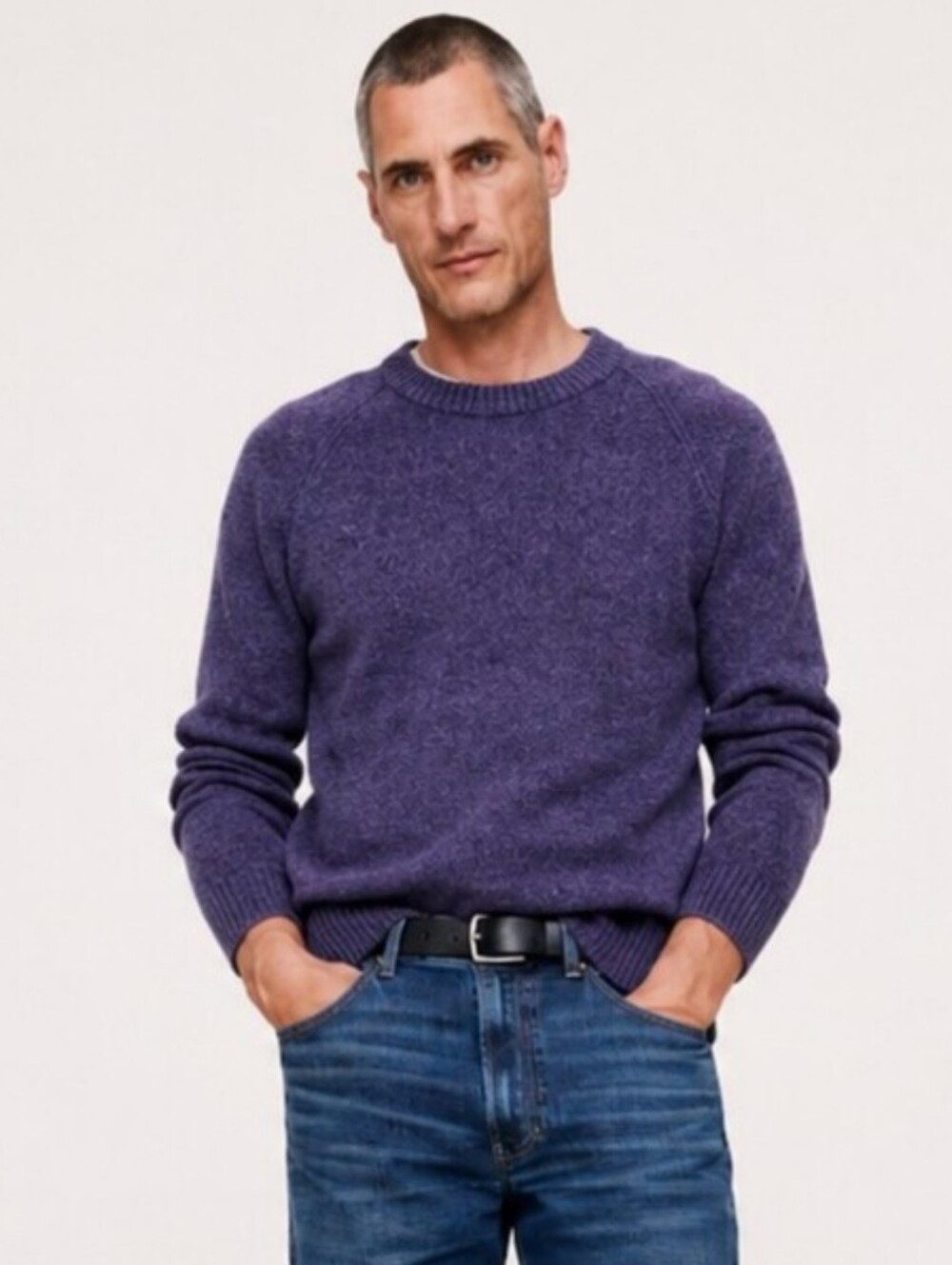 Set of 2 Men's Banana Republic Crewneck Italian Wool Sweaters Preppy Old Money